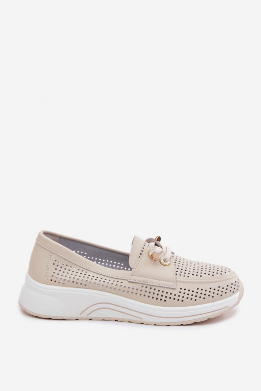 met elementen van opengeInerkt Persistent model schoenenOpturalnej Skóry Artiker 58C0478 beige