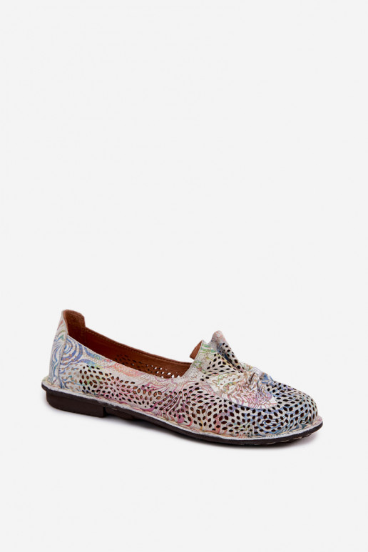 Leren ballerina's met uitsnedelementen en linten Artiker 58C3481 in verschillende kleuren