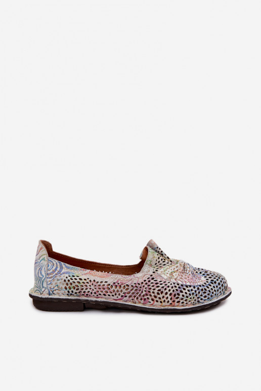 Leer met elementen van opengeInerkt schoenen Ballerinas met linten Artiker 58C3481 Verschillende kleuren