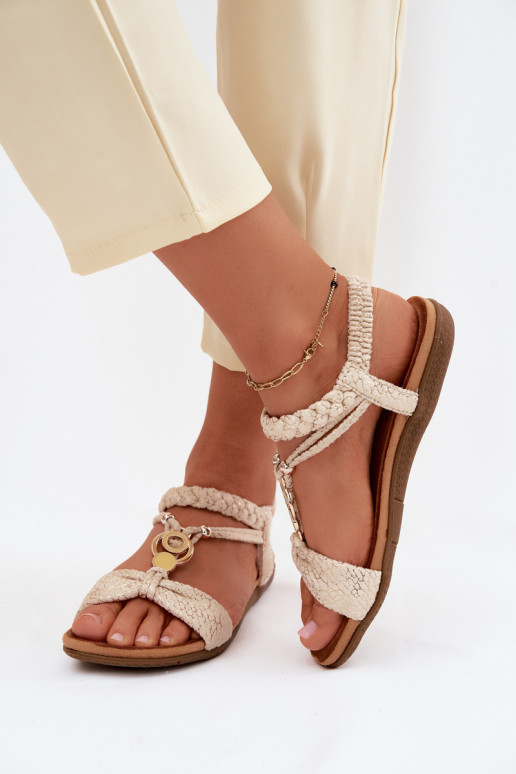 Platte sandalen Artiker 58C0628 goudkleurig
