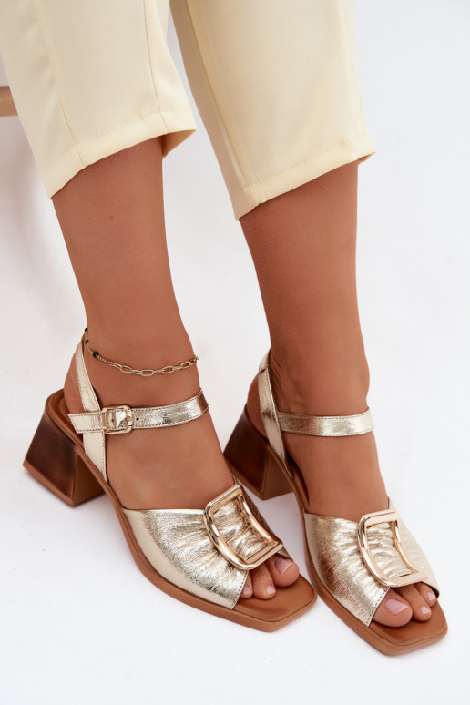 Dames sandalen Dames met hakken met gespen Artiker 58C2033 gouden kleur