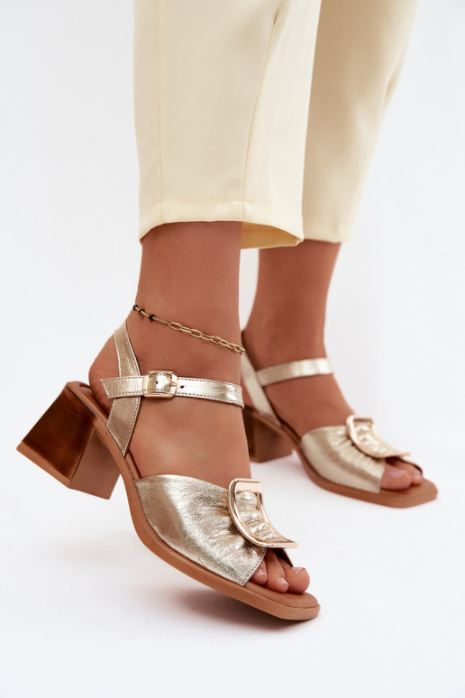 Dames sandalen Dames met hakken met gespen Artiker 58C2033 gouden kleur