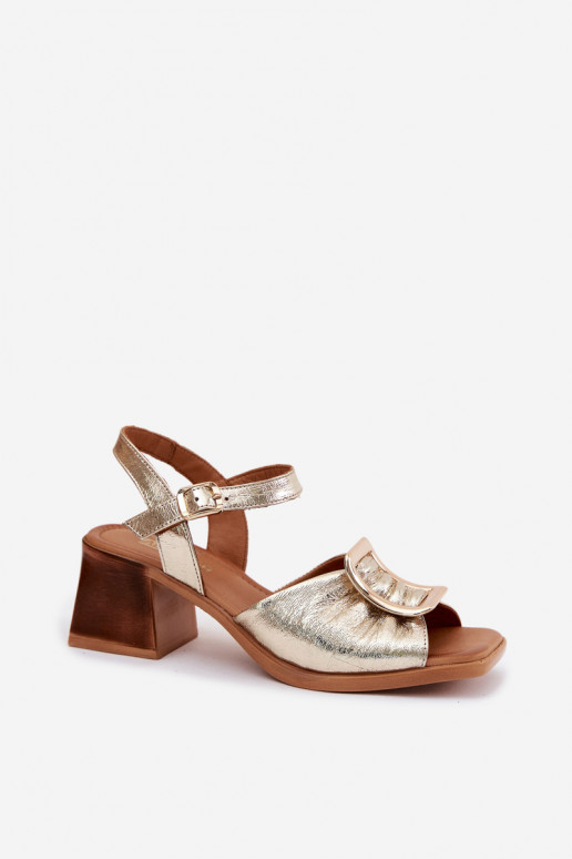 Dames sandalen Dames met hakken met gespen Artiker 58C2033 gouden kleur