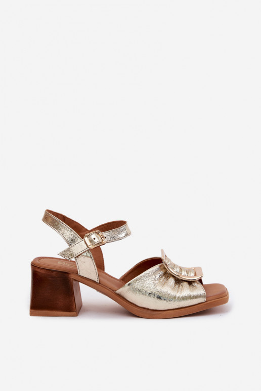 Dames sandalen Dames met hakken met gespen Artiker 58C2033 gouden kleur