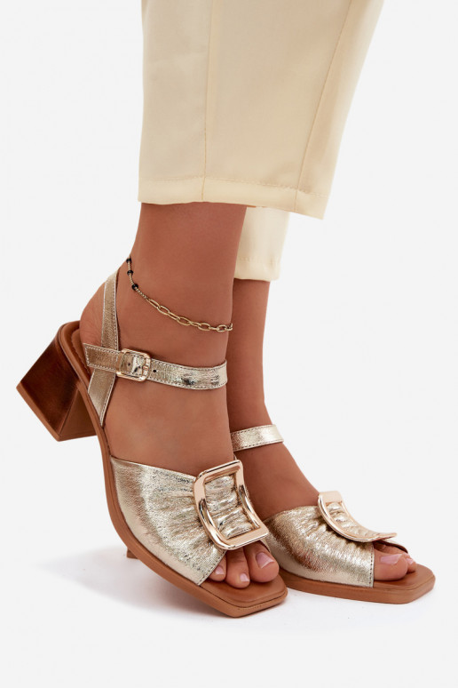 Dames sandalen Dames met hakken met gespen Artiker 58C2033 gouden kleur