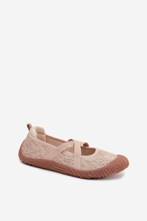 Sportieve stijl BallerinasElastycznymi Paskami Artiker 58C1903 beige