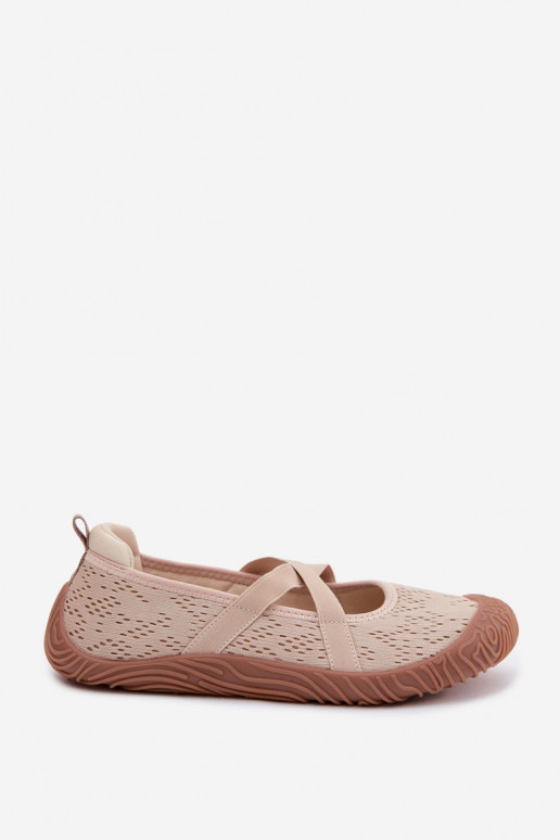 Sportieve stijl BallerinasElastycznymi Paskami Artiker 58C1903 beige