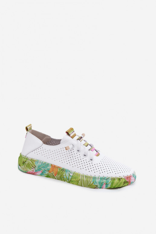 Leer schoenen Dames Op Met patroonj Platformie Artiker 58C0441 INit-groene kleur