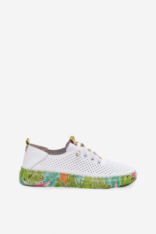 Leer schoenen Dames Op Met patroonj Platformie Artiker 58C0441 INit-groene kleur