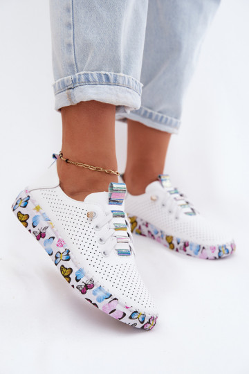 Leer schoenen Dames Op Met patroonj Platformie Artiker 58C0440 Initte kleur 2