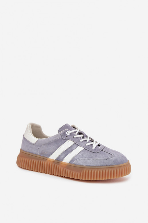 van suède Sneakers model schoenen Dames met platform blauIn Het heeftrisae