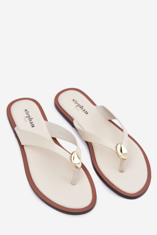gelijk aan Slippers Slippers Dames Ze gouden kleurm Detalem ivoor Tella