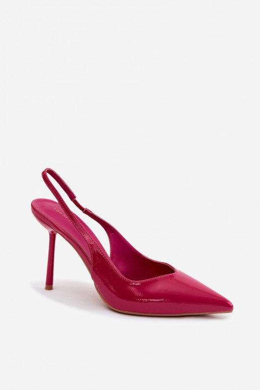 Roze gelakte hoge hakken sandalen van faux leer Calera