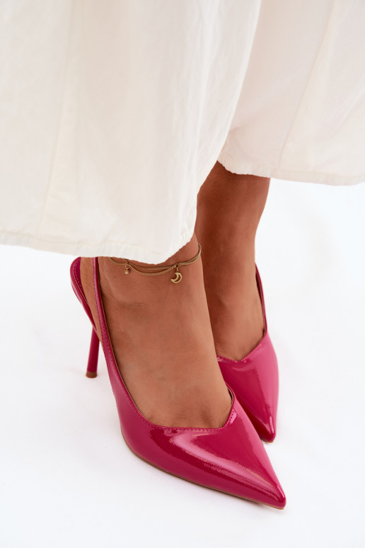 Roze gelakte hoge hakken sandalen van faux leer Calera