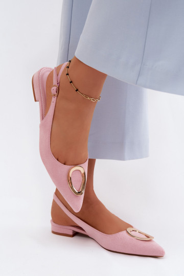 Dames sandalen met brede hak en ornamenten in roze kleur van Sparkle 2