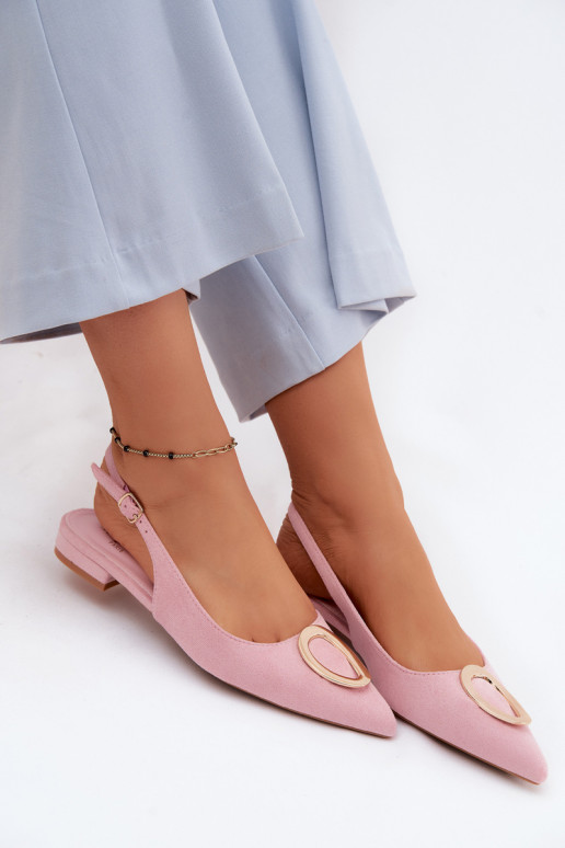 Dames sandalen met brede hak en ornamenten in roze kleur van Sparkle