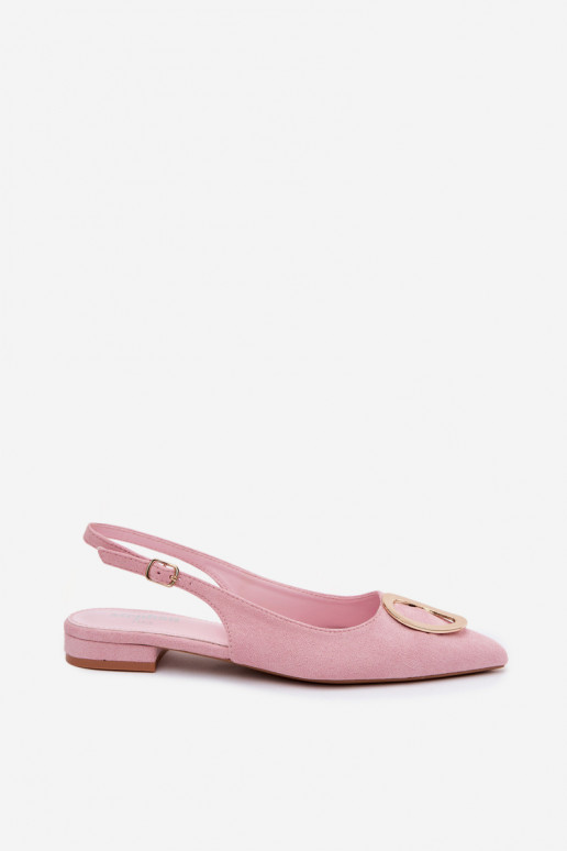 Dames sandalen met brede hak en ornamenten in roze kleur van Sparkle