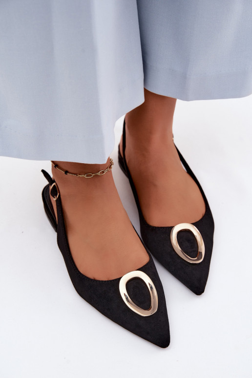 Dames sandalen met brede hak en ornamenten in zwarte kleur van Sparkle