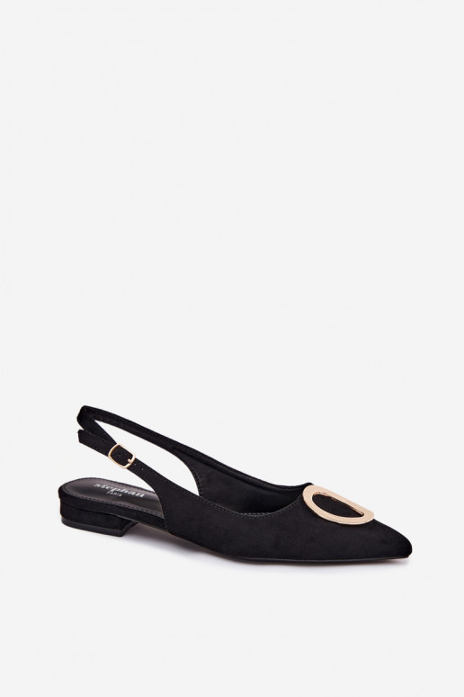 Dames sandalen met brede hak en ornamenten in zwarte kleur van Sparkle