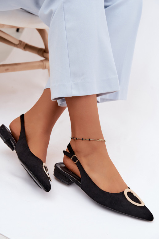 Dames sandalen met brede hak en ornamenten in zwarte kleur van Sparkle