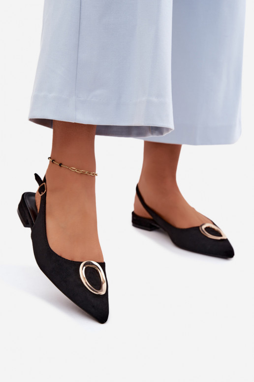 Dames sandalen met brede hak en ornamenten in zwarte kleur van Sparkle