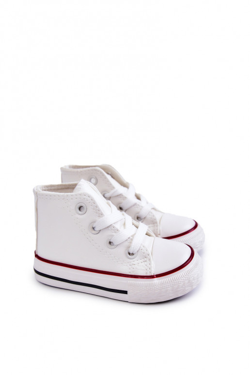 Kinderen witte leren hoge sneakers Tai turirney