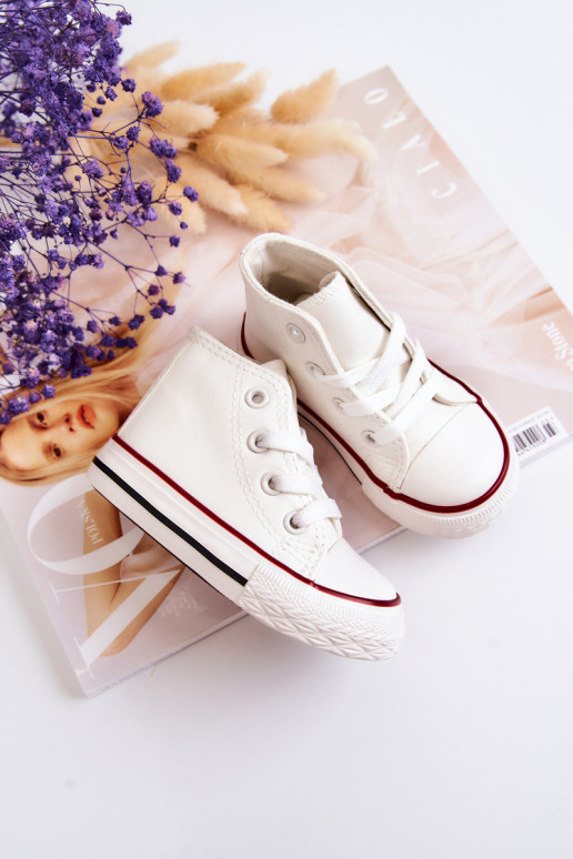 Kinderen witte leren hoge sneakers Tai turirney
