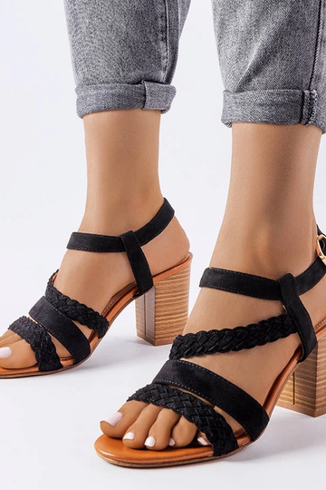 Zwarte sandalen met gevlochten banden Octave