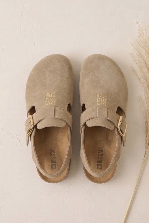 Dames sandalenOpturalnego van suèdeu Big Star TT274542 beige