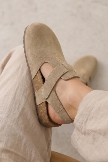 Dames sandalenOpturalnego van suèdeu Big Star TT274542 beige 2