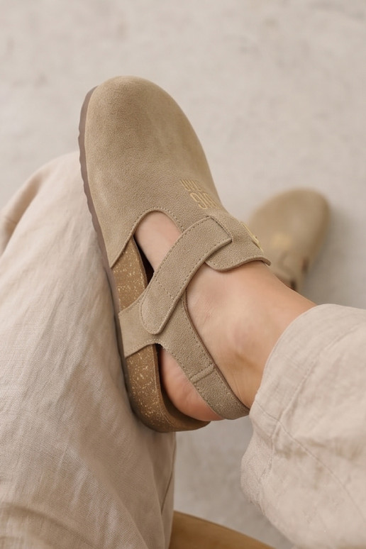 Dames sandalenOpturalnego van suèdeu Big Star TT274542 beige