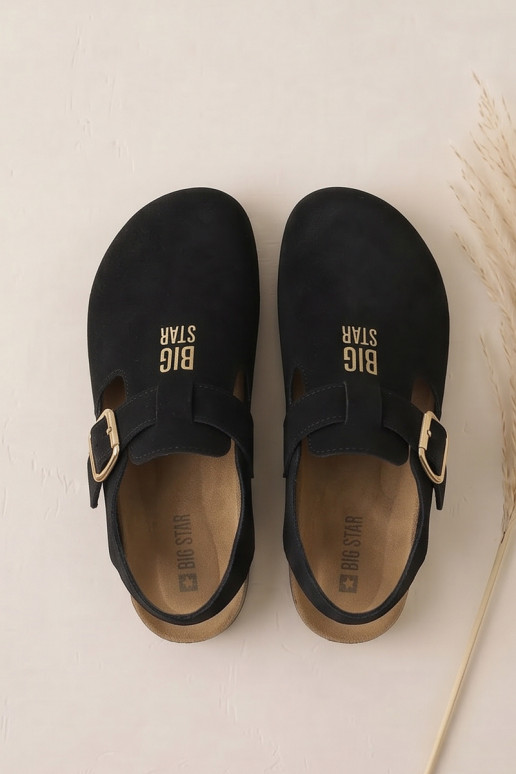 Damesandalen van natuurlijk suede Big Star TT274544 zwart