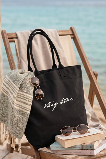 Stoffen handtas/shopper Big Star RR574239 zwart 2