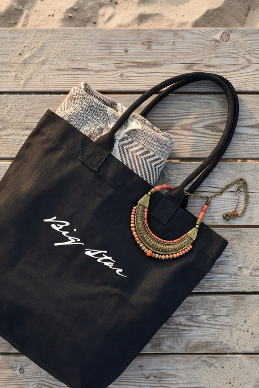 Stoffen handtas/shopper Big Star RR574239 zwart