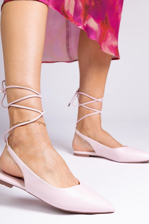Roze platte muiltjes van faux leather Terry