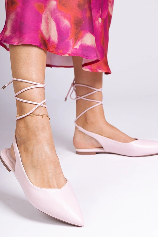 Roze platte muiltjes van faux leather Terry