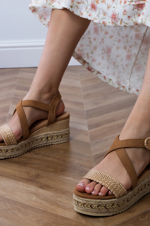 Bruine espadrilles op platform Sywiera
