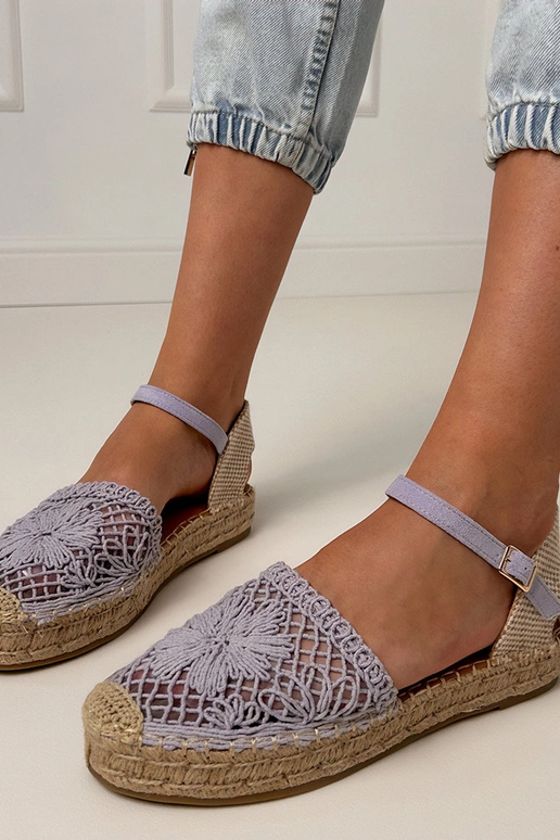 Paarse kanten espadrille sandalen Santos