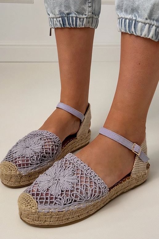 Paarse kanten espadrille sandalen Santos
