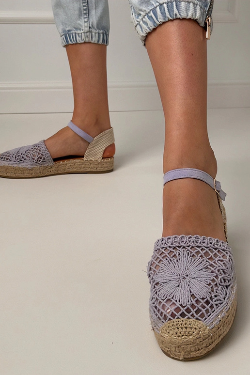 Paarse kanten espadrille sandalen Santos