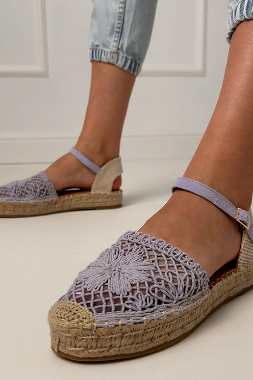 Paarse kanten espadrille sandalen Santos
