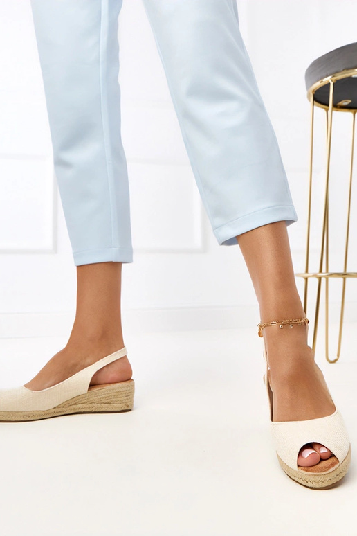 Beige espadrille platformsandalen Nevarez