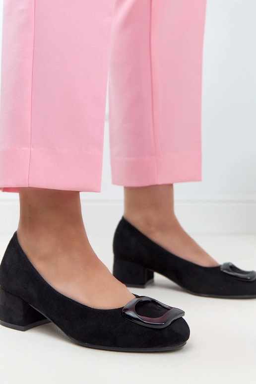 Zwarte pumps met leren inlegzool Potocki