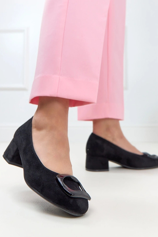 Zwarte pumps met leren inlegzool Potocki