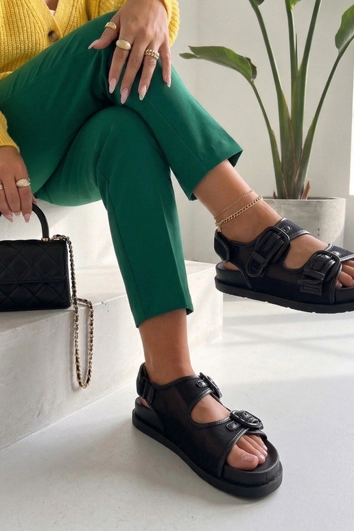 Zwarte sandalen met verstelbare banden Mila