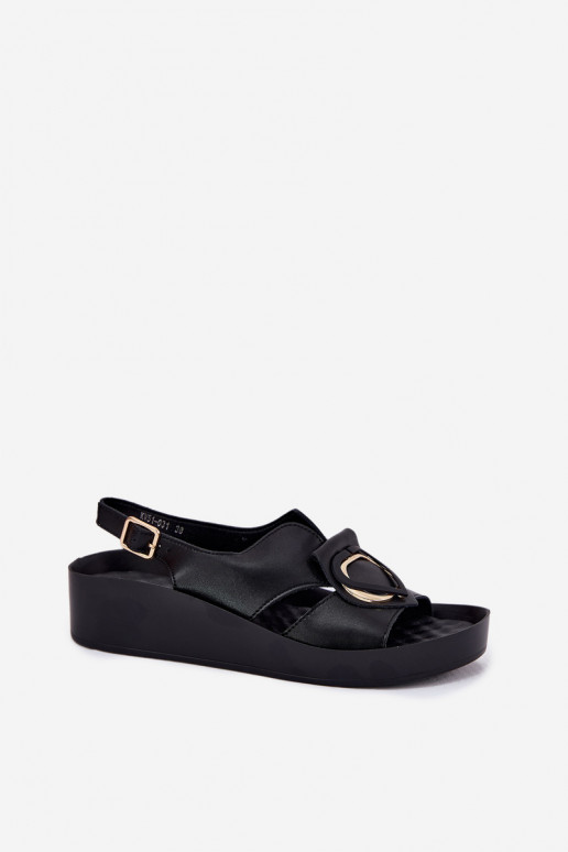 Zwarte dames platformsandalen S.Barski KV51-031