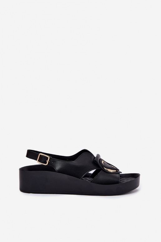 Zwarte dames platformsandalen S.Barski KV51-031