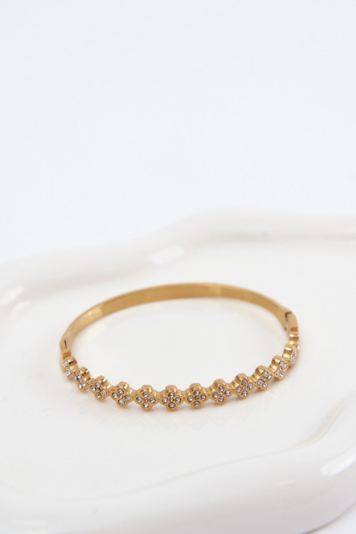 Gouden damesarmband met fonkelende steentjes
