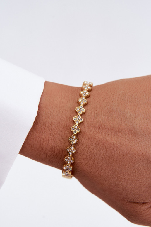 Gouden damesarmband met fonkelende steentjes
