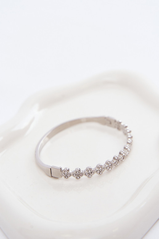 Zilveren damesarmband met fonkelende steentjes